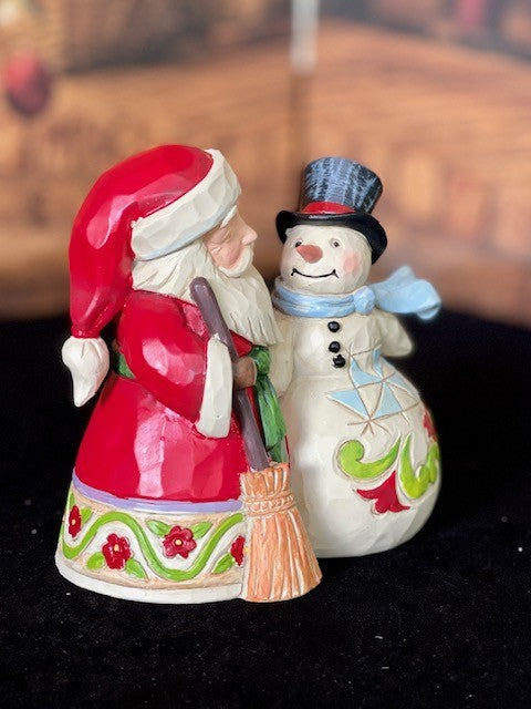 JIM SHORE HEARTWOOD CREEK - SANTA WITH SNOWMAN