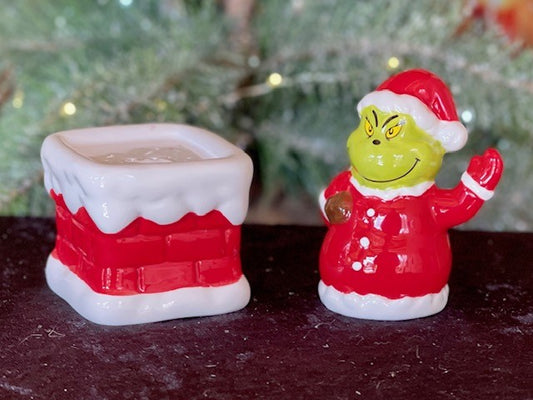 DEPT 56 SALT/PEPPER SANTA GRINCH IN CHIMNEY 6009064