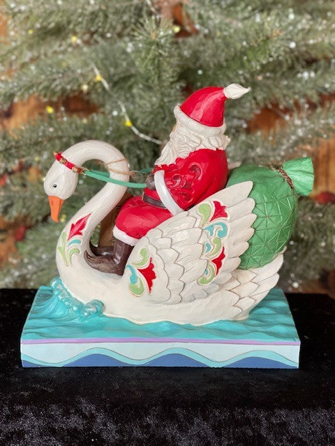JIM SHORE HWC SANTA RIDING SWAN 6010824