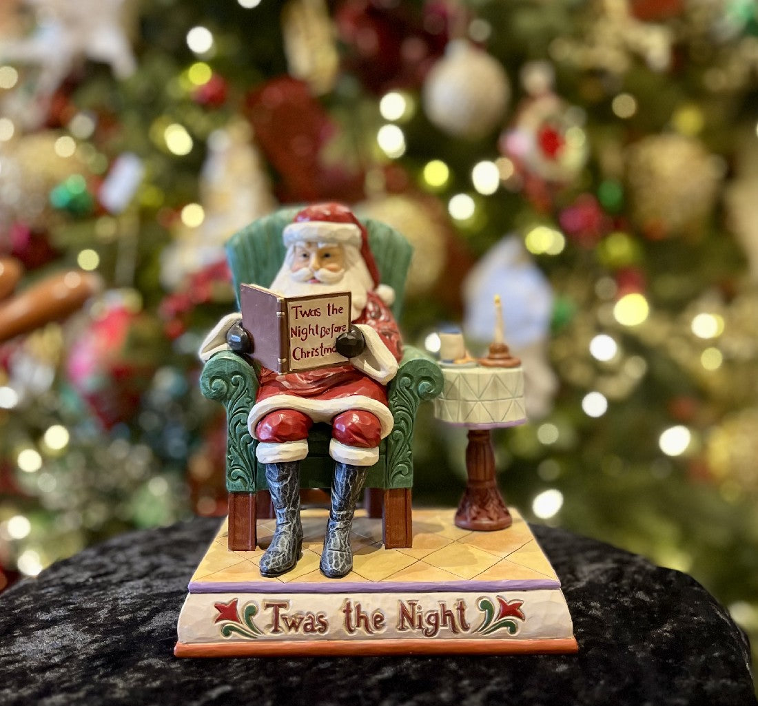 JIM SHORE HWC NIGHT BEFORE CHRISTMAS SANTA READING 6008304