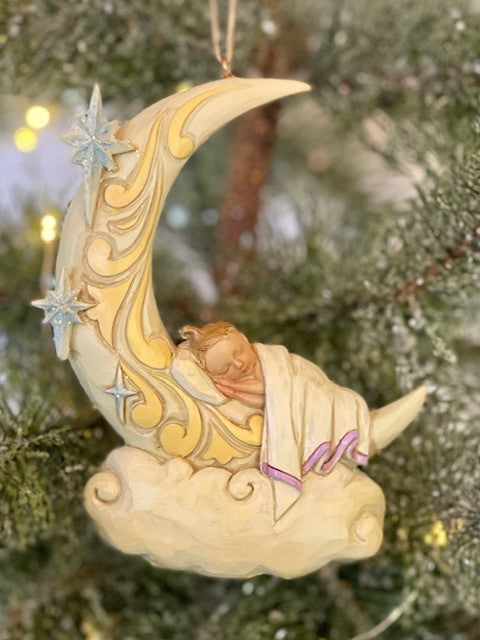 JIM SHORE HEARTWOOD CREEK 8CM BABY'S 1ST CHRISTMAS HANGING ORNAMENT 6011677