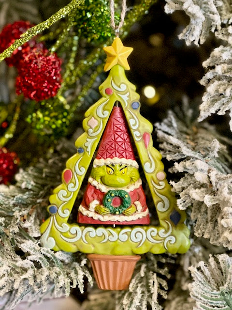 JIM SHORE ROTATING GRINCH GNOME IN TREE 6012714