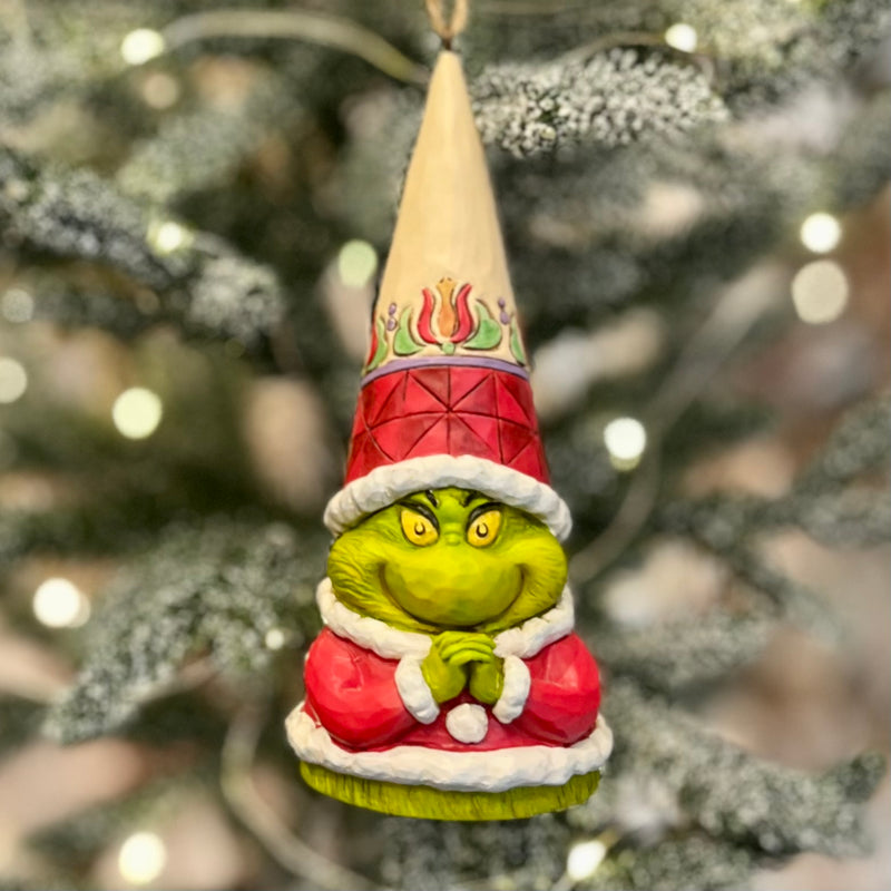 JIM SHORE - GRINCH GNOME HANDS CLENCHED HANGING ORNMANET 6012710