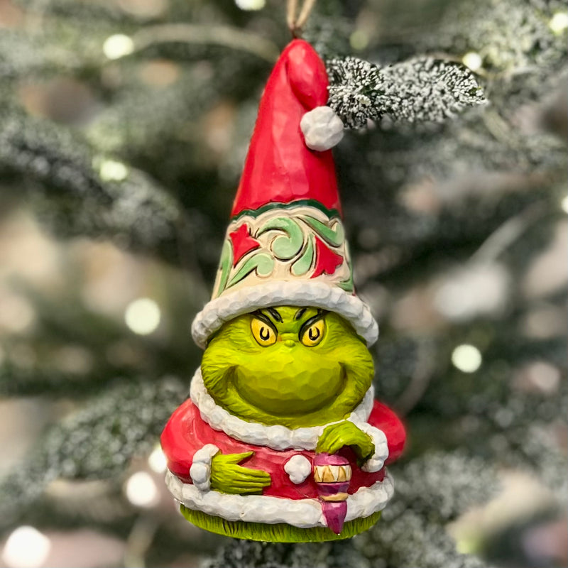 JIM SHORE - GRINCH GNOME WITH ORNAMENT HANGING ORNAMENT 6012711