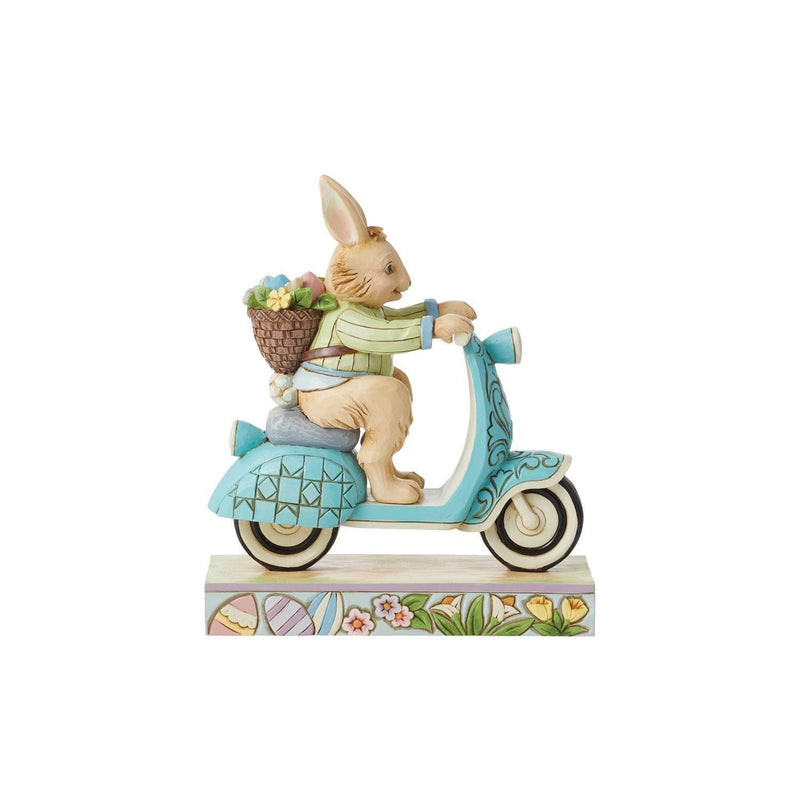 JIM SHORE HEARTWOOD CREEK 12CM EASTER BUNNY ON SCOOTER 6014390