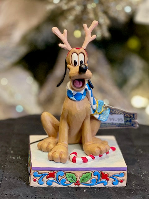 JIM SHORE DISNEY TRADITIONS - PLUTO DASHING REIN-DOG 6015012