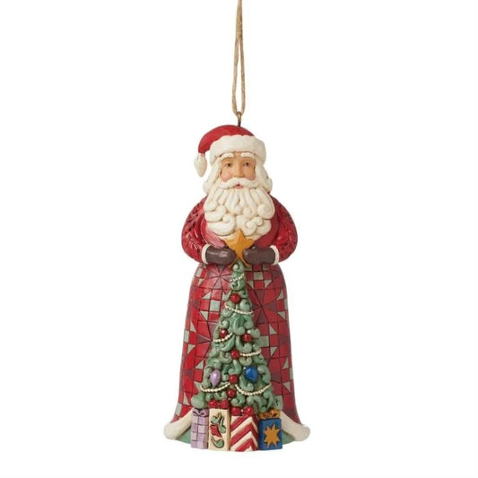 JIM SHORE HWC - SANTA WITH TREE ON COAT 6015541