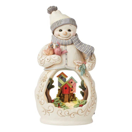 JIM SHORE LED SNOWMAN WITH SCENE 6015514