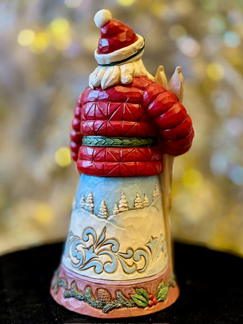 JIM SHORE HWC CHRISTMAS AT THE LODGE SANTA WITH SKIS 6017037