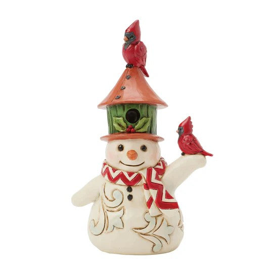 JIM SHORE HWC - MINI SNOWMAN WITH BIRDHOUSE HAT 6017276
