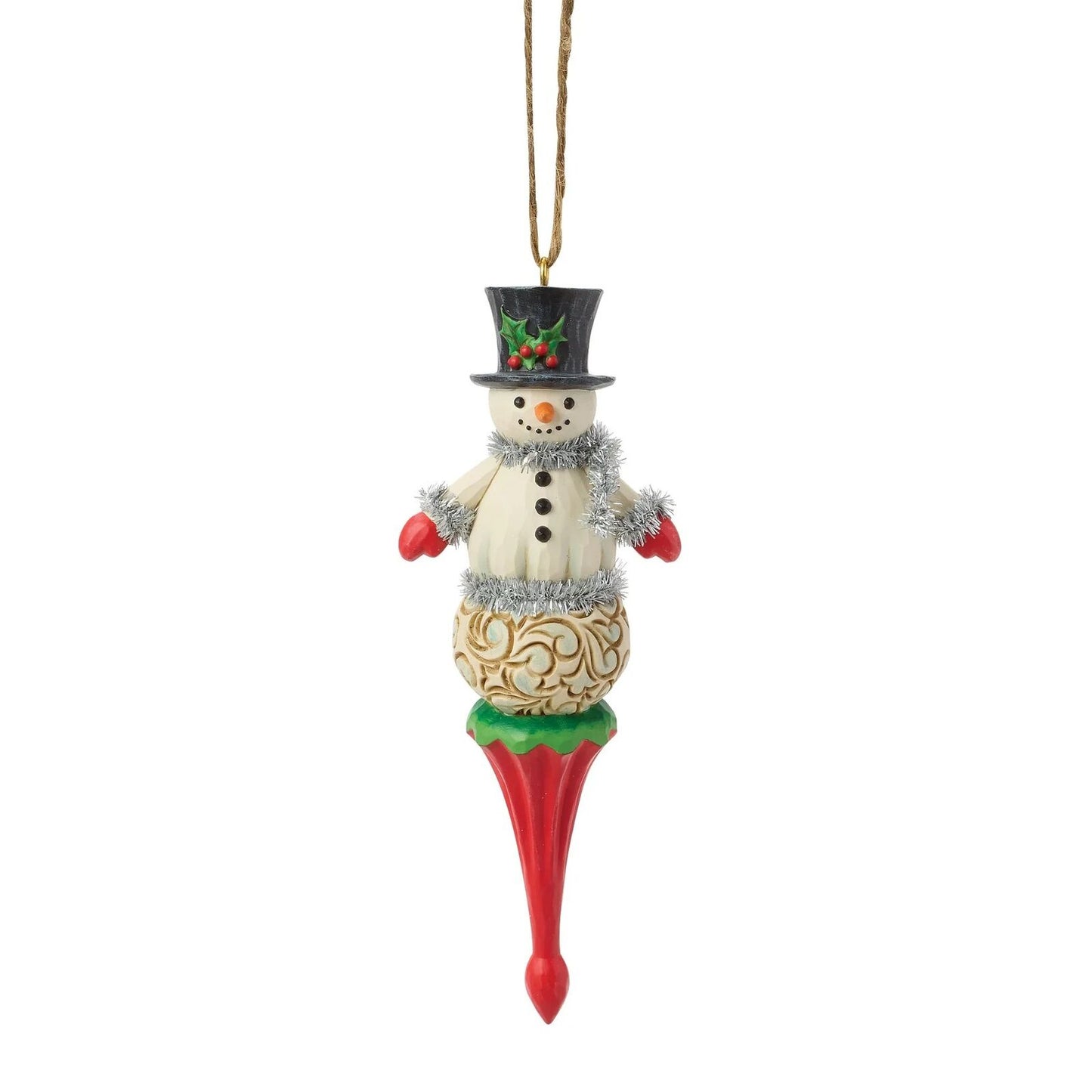 JIM SHORE HWC - SNOWMAN FINIAL HANGING ORNAMENT 6019346