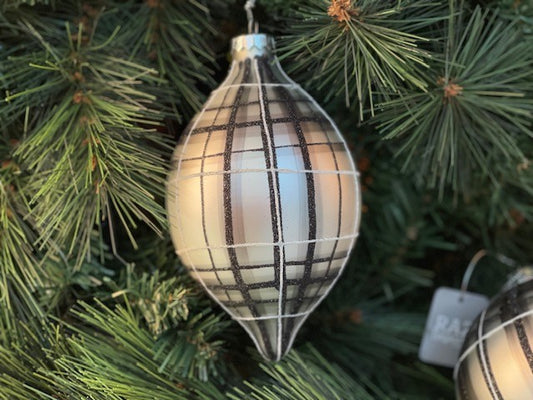 BLACK & WHITE TEARDROP HANGING ORNAMENT 3924526