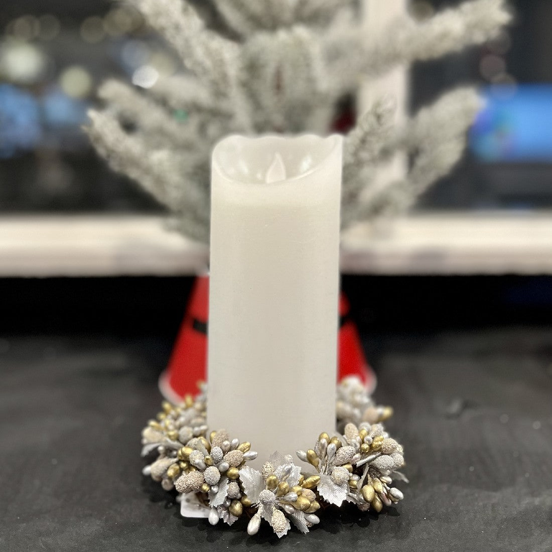 GOLD SILVER BEAD BERRY CANDLE RING 4110102