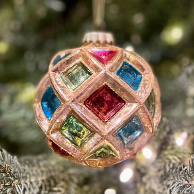 GOLD & COLOURED ROUND HANGING ORNAMENT 4120881