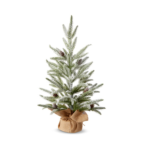 24" SNOWY TREE IN BURLAP BAG 4222751