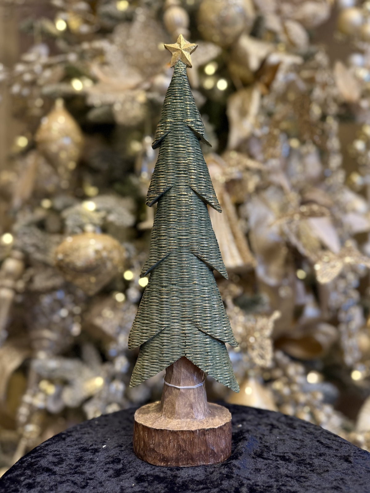 WOVEN LOOK SMALL GREEN & GOLD TREE 4617717
