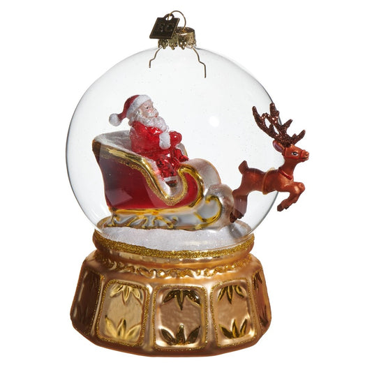 ERIC CORTINA GLASS SNOW GLOBE EXPRESS HANGING ORNAMENT 4553106