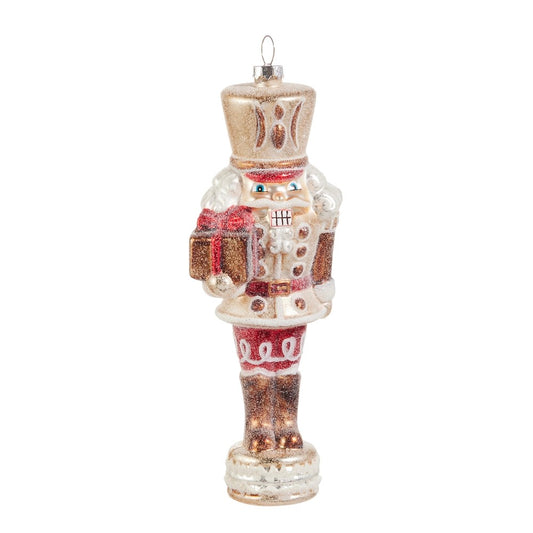 GINGERBREAD NUTCRACKER GLASS HANGING ORNAMENT 4520861