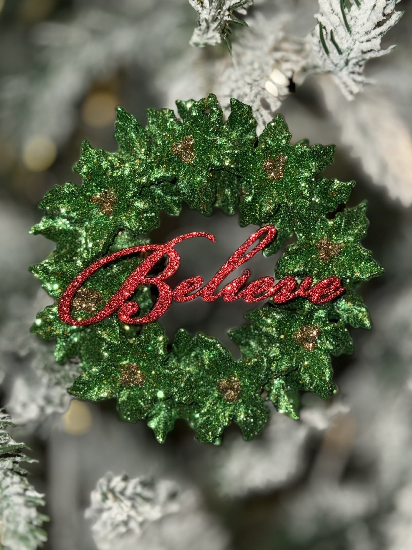 Trim 5 Hanging Ornament Believe Wreath 4519041