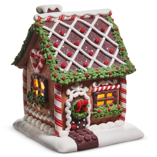 CHOCOLATE GINGERBREAD WITH CANDY CANES LED HOUSE 4516668