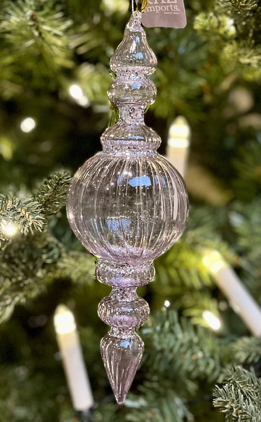 AMETHYST FINIAL GLASS HANGING ORNAMENT 4322844