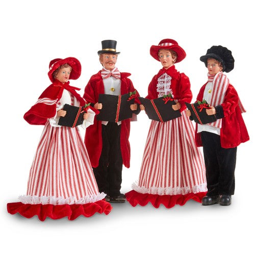 CANDY STRIPE RED SET OF 4 CAROLERS 4322101