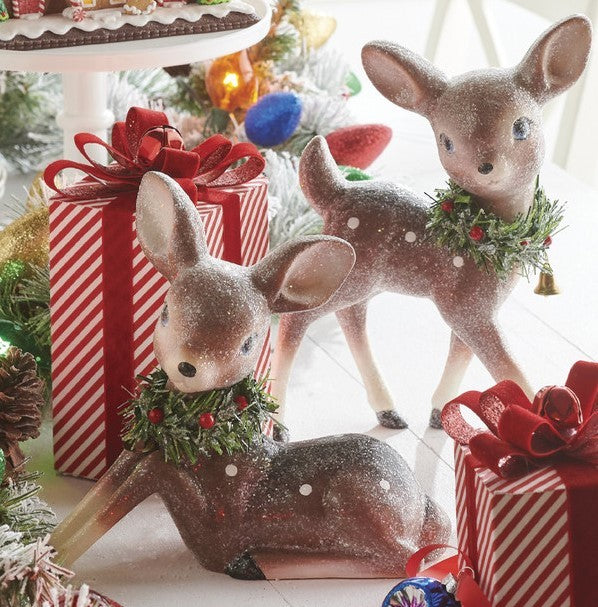 VINTAGE REINDEER WITH WREATH PAIR 12INCH 4212557