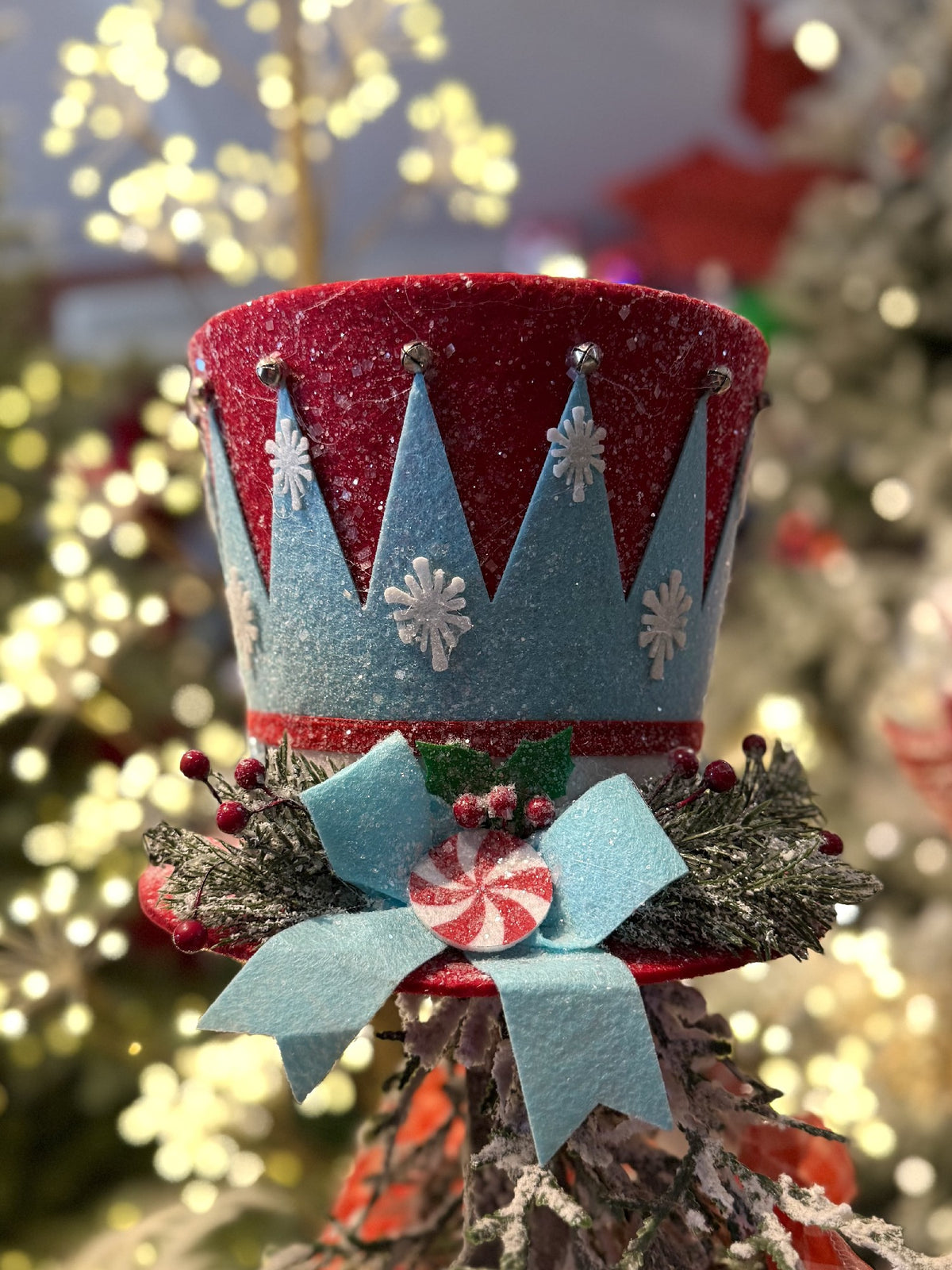 Large MERRY TOP HAT Tree Topper 4616121