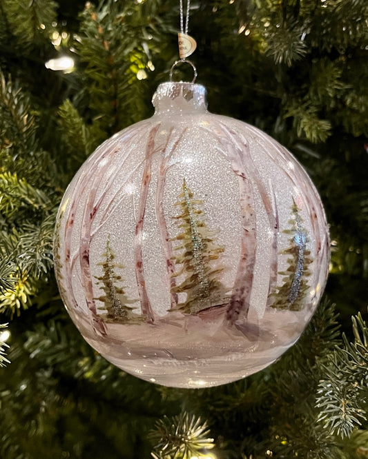 BIRCH FOREST BALL 4 INCH HANGING ORNAMENT 4224520