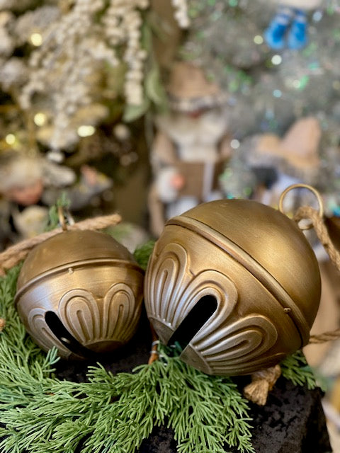 GOLD METAL SLEIGH BELL 7 INCH HANGING 4521349