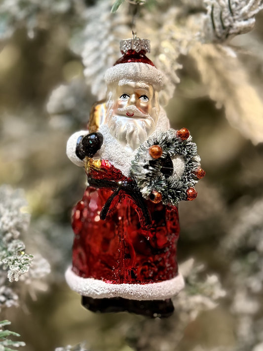 CLASSIC SANTA GLASS HANGING ORNAMENT 4520901