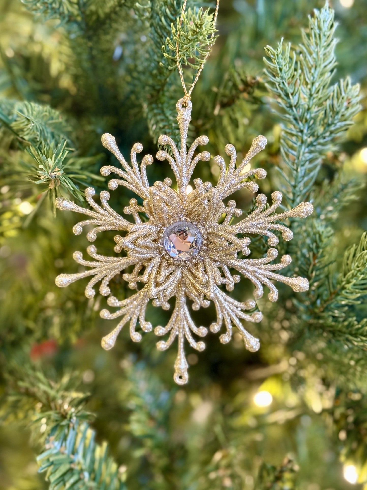 Gold Glittered Snowflake Ornament 4519238