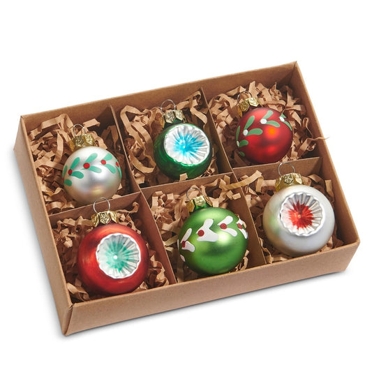 BOX OF 6 VINTAGE STYLE 1 INCH ORNAMENTS 4519168