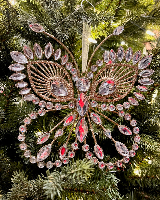 8" CHAMPAGNE JEWELED BUTTERFLY ORNAMENT 4513603