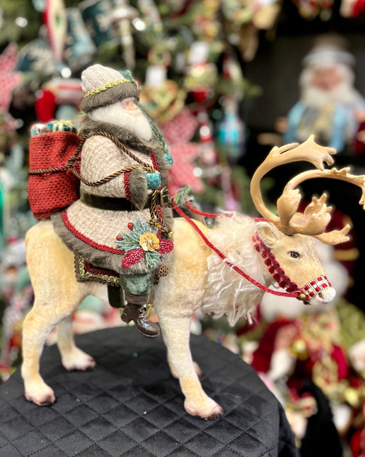 KATHERINE'S COLLECTION - SANTA RIDING CARIBOU 28-428269