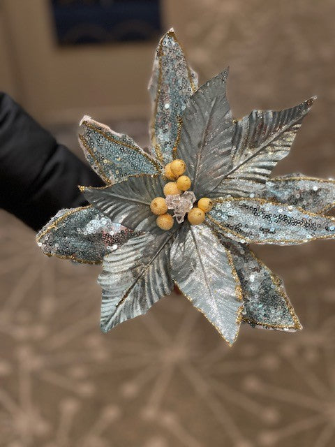 MINT SEQUIN POINSETTIA KLE0238