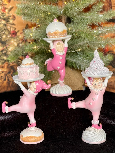 PINK PIXIE WITH DONUT ON PLATTER - JTE204