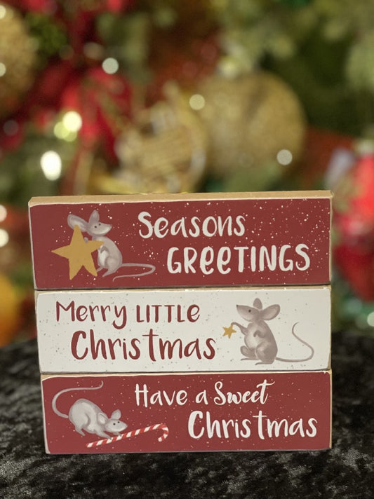 SEASONS GREETINGS MOUSE MINI BLOCK 36292