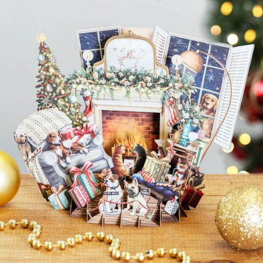 3D POP UP CHRISTMAS CARD - SITTING ROOM