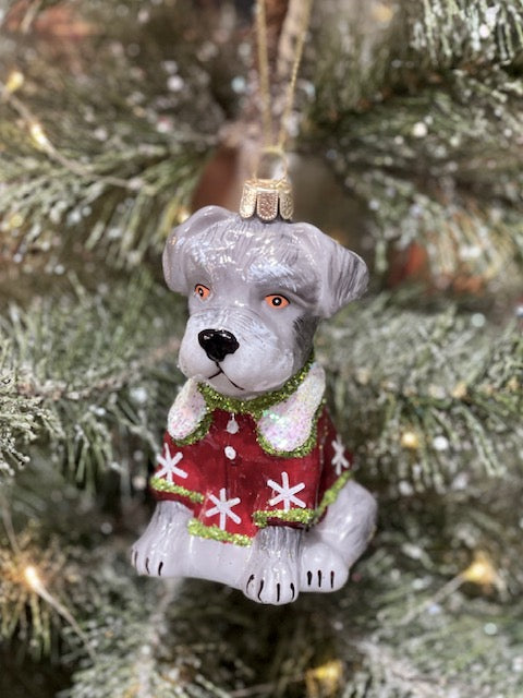 BEST IN SHOW SCHNAUZER GLASS ORNAMENT 4152888