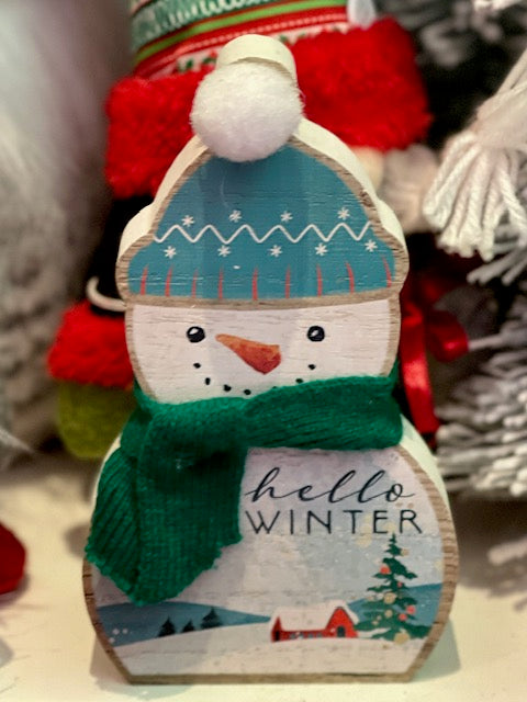 BLUE SNOWMAN HELLO WINTER SITTER X2500