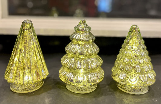 VINTAGE SILVER RIBBED GLASS LIGHT UP TREE 4220917