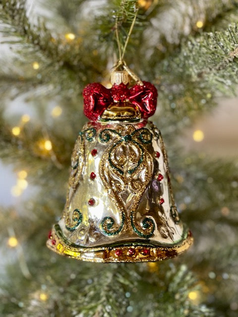 HURAS FAMILY GLASS ORNAMENTS - CHRISTMAS MAGIC BELL S221