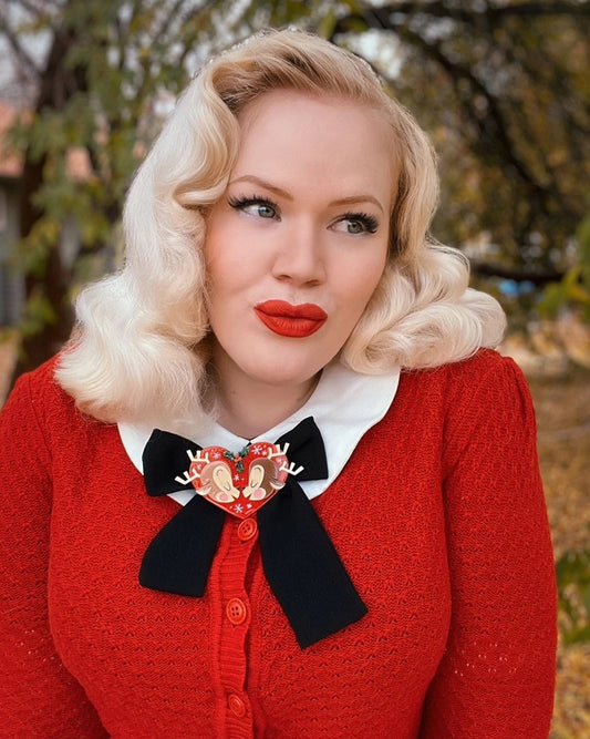 REINDEER CUPID ACYRLIC BROOCH