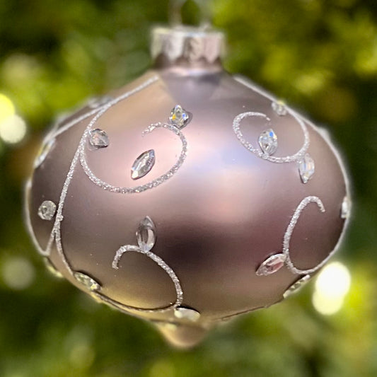 AMETHYST JEWELLED ONION GLASS ORNAMENT 4320909