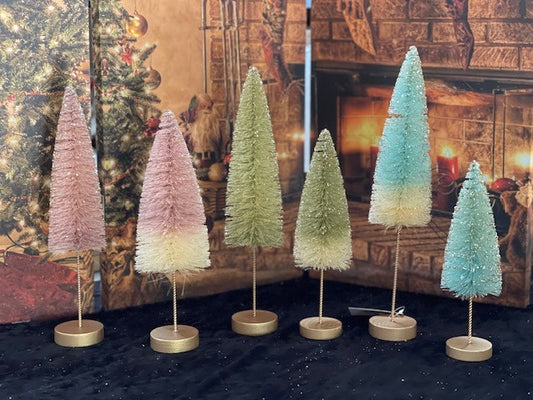 BETHANY LOWE PASTEL TWO TONE BLUE BRISTLE BRUSH TREE LC0694