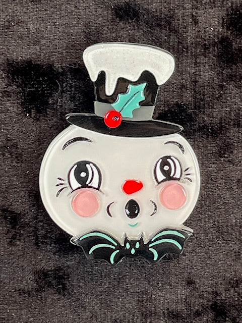 SPOOKY FROSTY ACRYLIC BROOCH