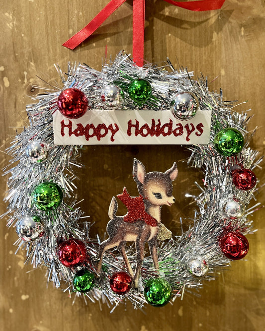 MINI TINSEL WREATH WITH REINDEER 4319178