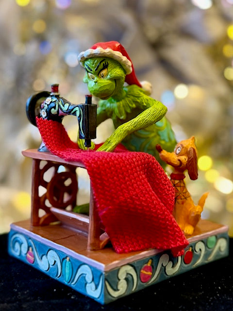 JIM SHORE GRINCH SEWIMG SANTA SUIT 6017059