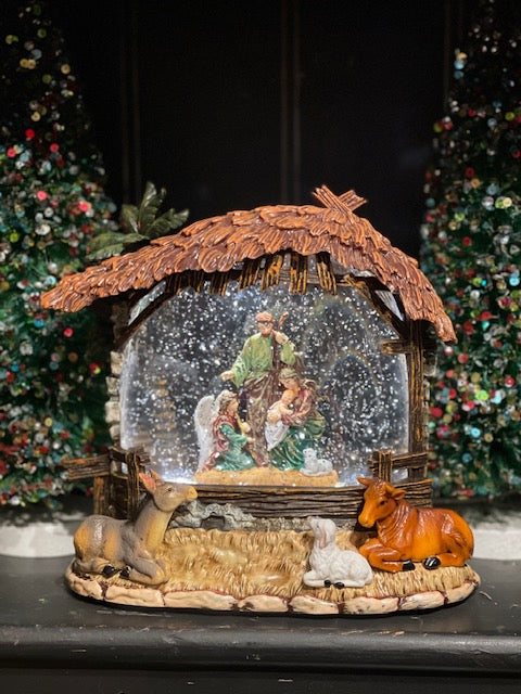 MUSICAL GLITTER LANTERN - NATIVITY CRECHE 9